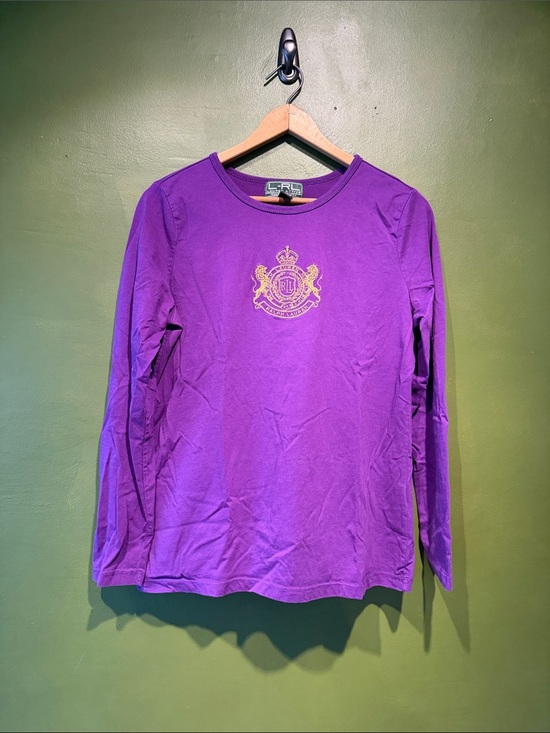 Ralph Lauren Tops - Vintage Ralph Lauren Purple Crest Long Sleeve Tee